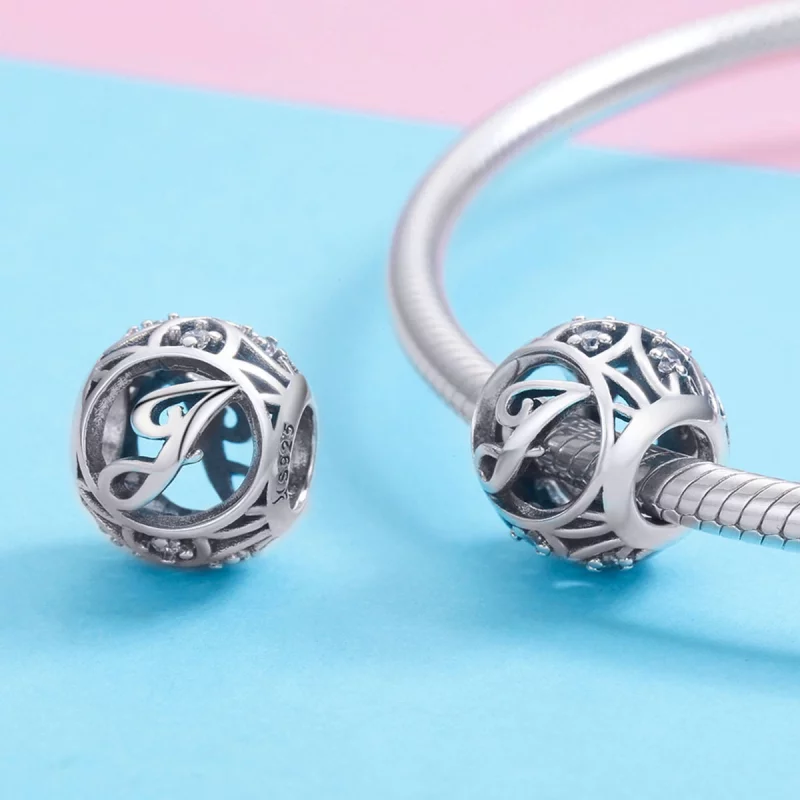 (image pour) Charm Pandora Style Lettre-J - SCC738-J - Afficher 3