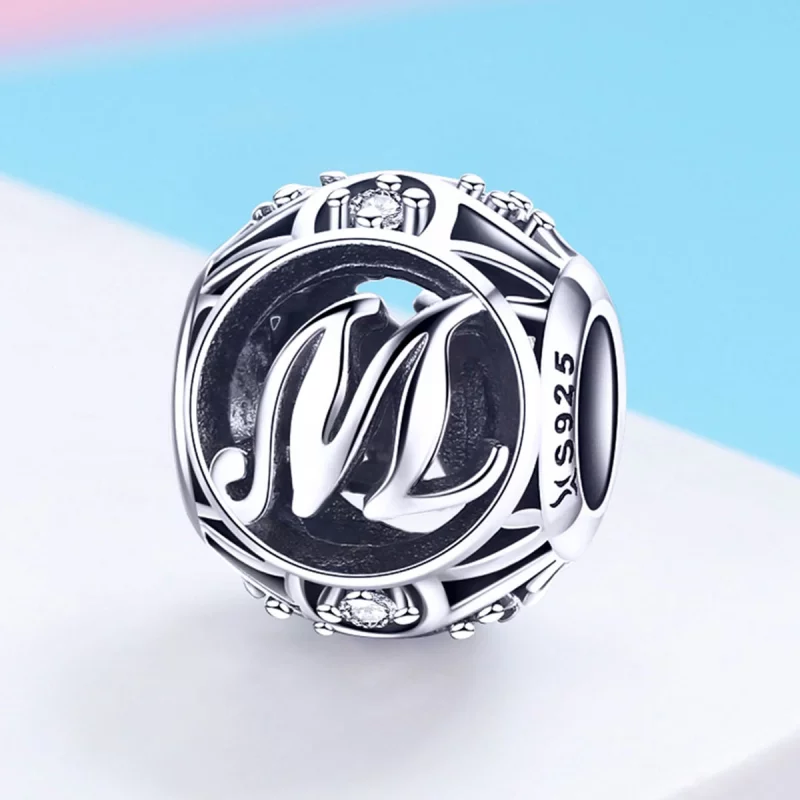 (image pour) Charm Pandora Style Lettre-M - SCC738-M - Afficher 2