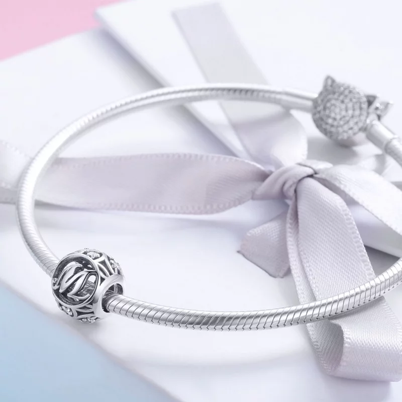 (image pour) Charm Pandora Style Lettre-M - SCC738-M - Afficher 4