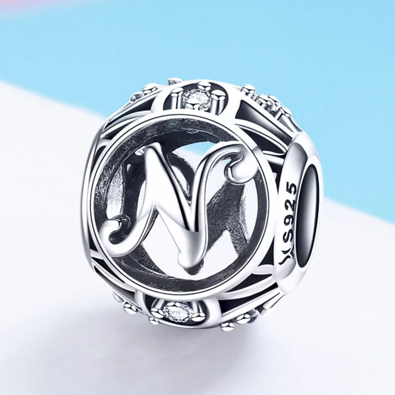 (image pour) Charm Pandora Style Lettre-N - SCC738-N - Afficher 2