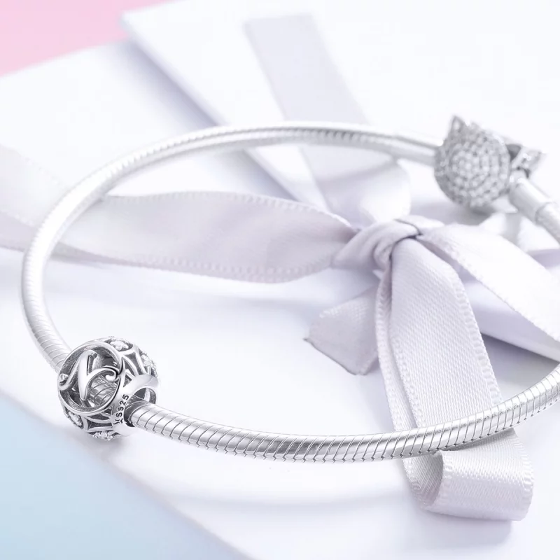 (image pour) Charm Pandora Style Lettre-N - SCC738-N - Afficher 4