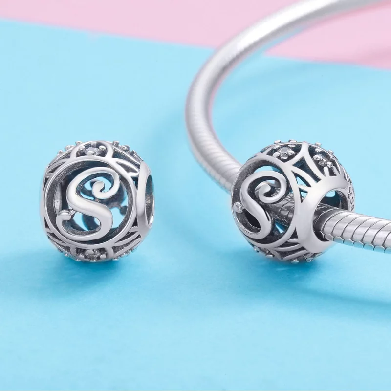 (image pour) Charm Pandora Style Lettre S - SCC738-S - Afficher 3