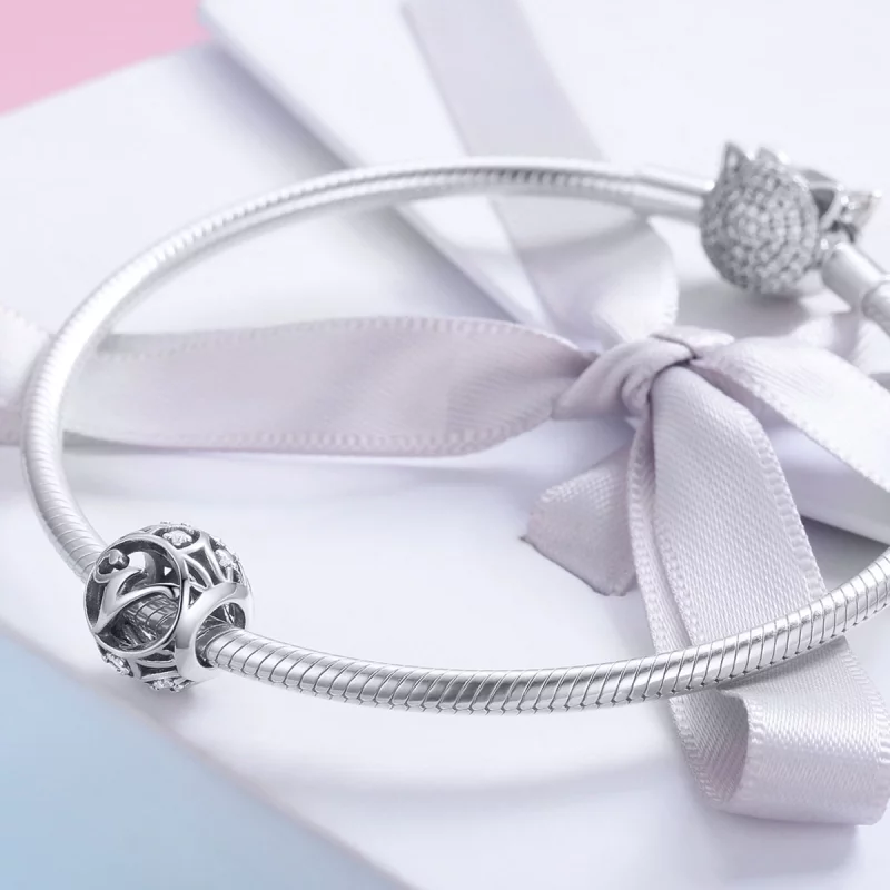 (image pour) Charm Pandora Style Lettre-V - SCC738-V - Afficher 4