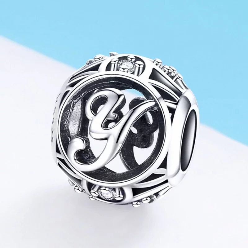 (image pour) Charm Pandora Style Lettre-Y - SCC738-Y - Afficher 2