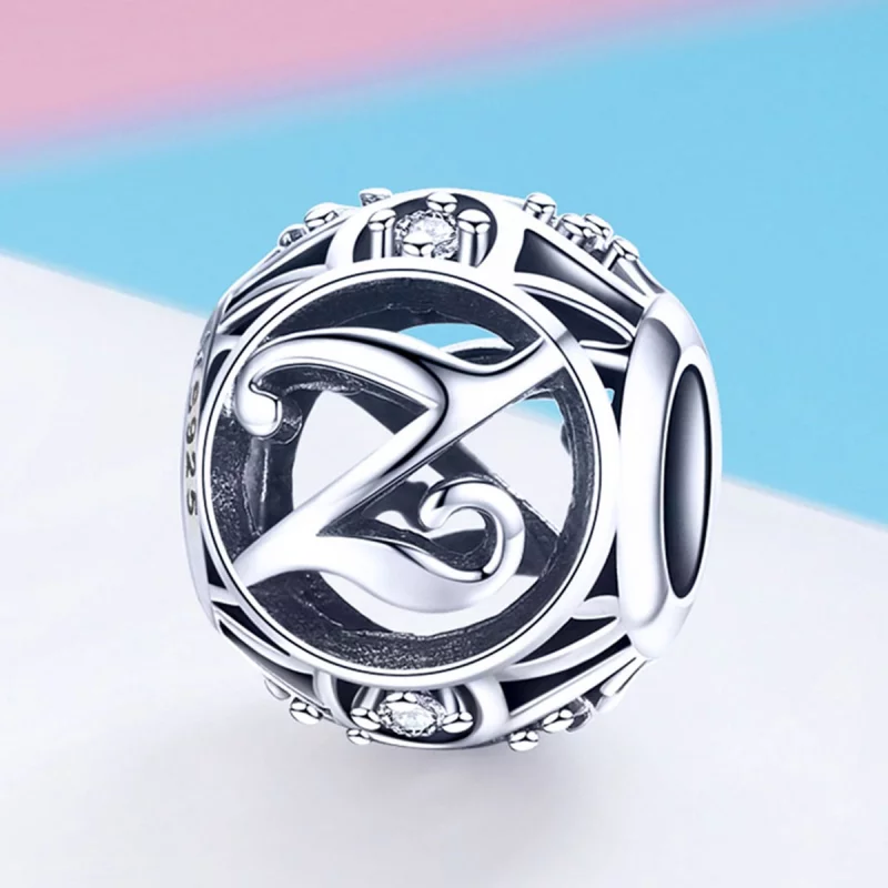 (image pour) Charm Pandora Style Lettre-Z - SCC738-Z - Afficher 2