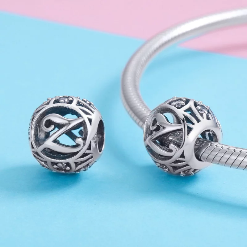 (image pour) Charm Pandora Style Lettre-Z - SCC738-Z - Afficher 3