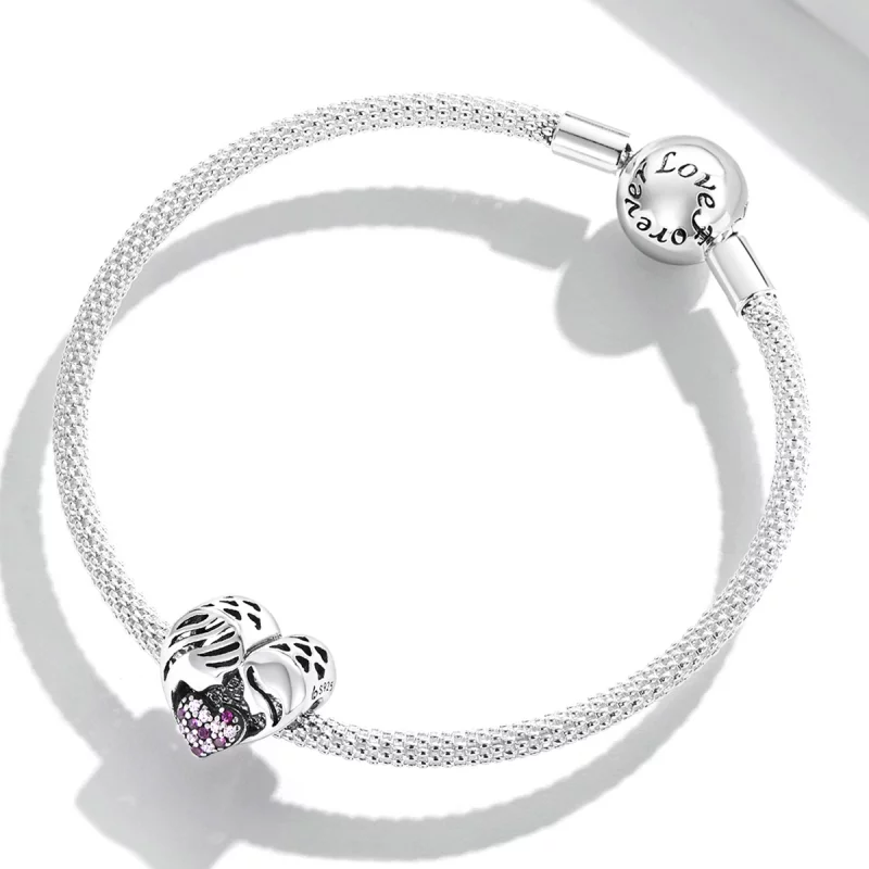 (image pour) Charm Pandora Style Silhouette Mère et Fille Amour - BSC575 - Afficher 3