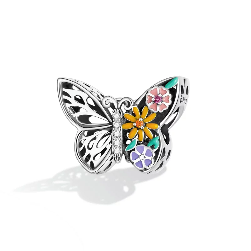 (image pour) Charm papillon fleur de style Pandora - BSC588 - Afficher 2