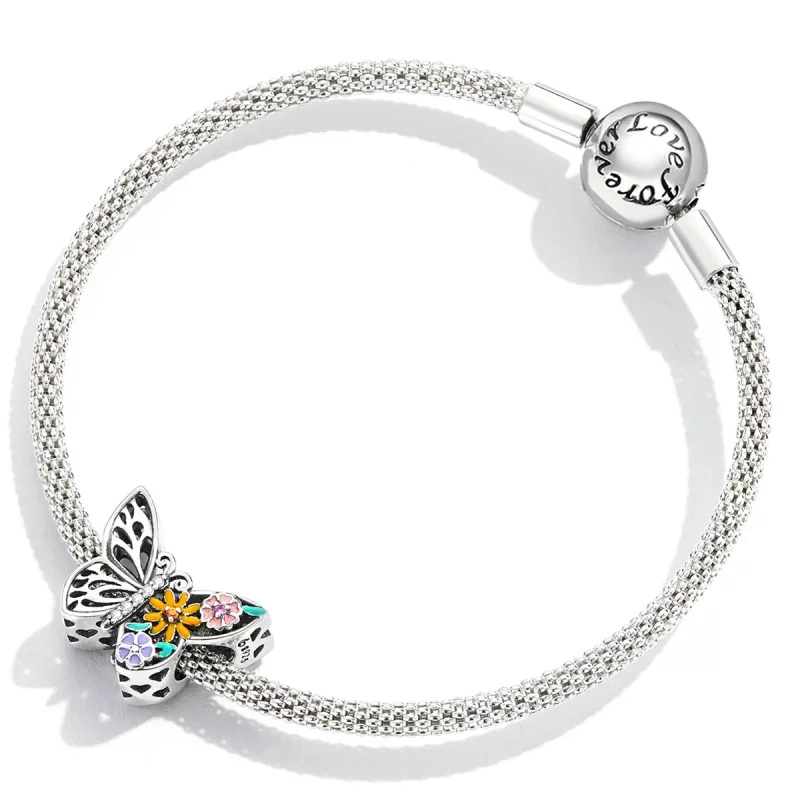 (image pour) Charm papillon fleur de style Pandora - BSC588 - Afficher 4