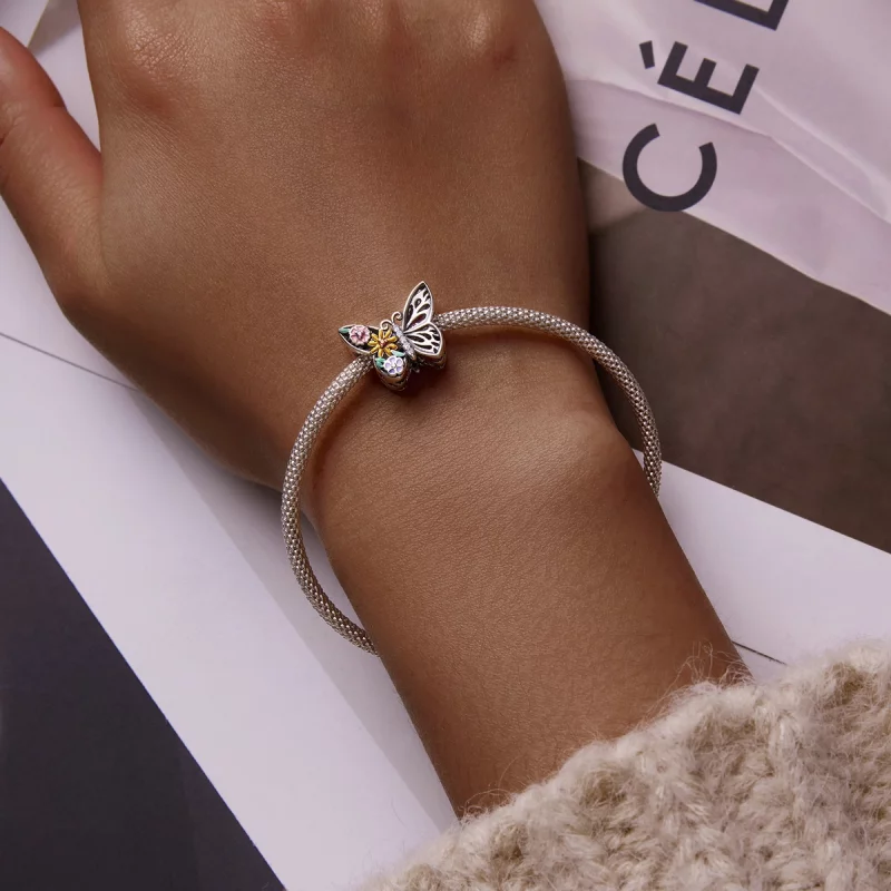 (image pour) Charm papillon fleur de style Pandora - BSC588 - Afficher 5