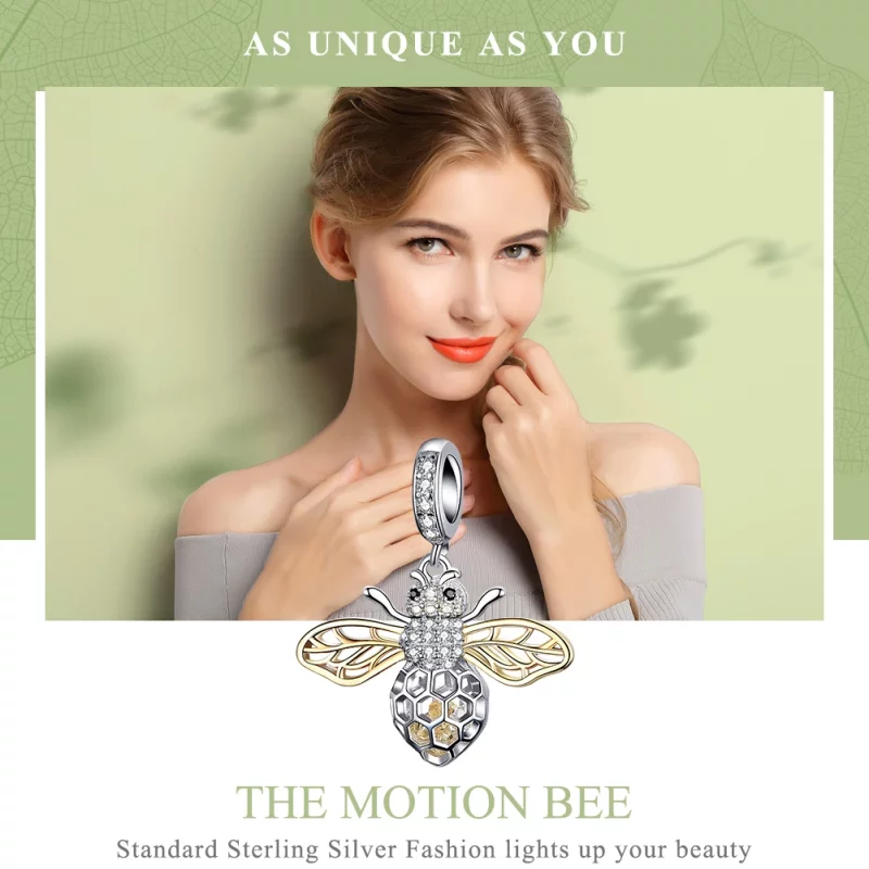 (image pour) Charm Pendant Style PANDORA Abeille en mouvement - SCC1125 - Afficher 3
