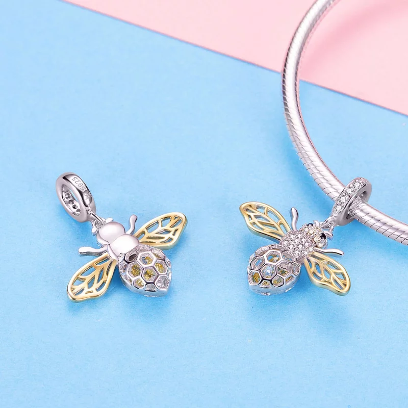 (image pour) Charm Pendant Style PANDORA Abeille en mouvement - SCC1125 - Afficher 7