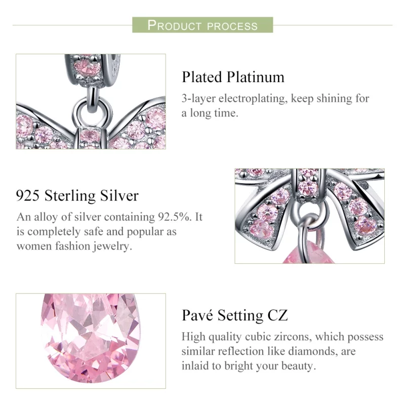 (image pour) Charm Pendant Style PANDORA Arc rose - SCC1074 - Afficher 4