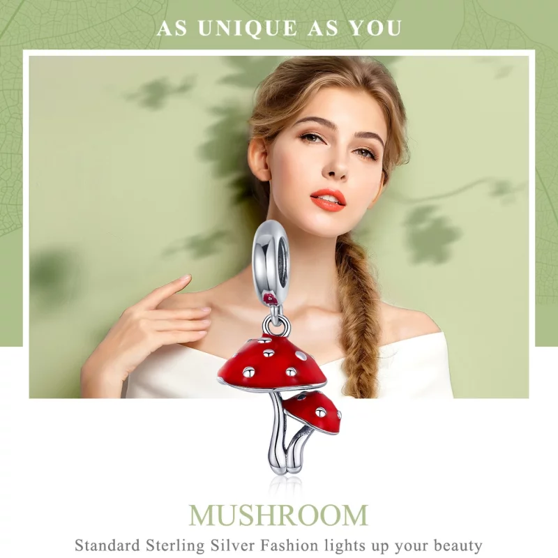 (image pour) Charm Pendant Style PANDORA Champignon - SCC1060 - Afficher 2