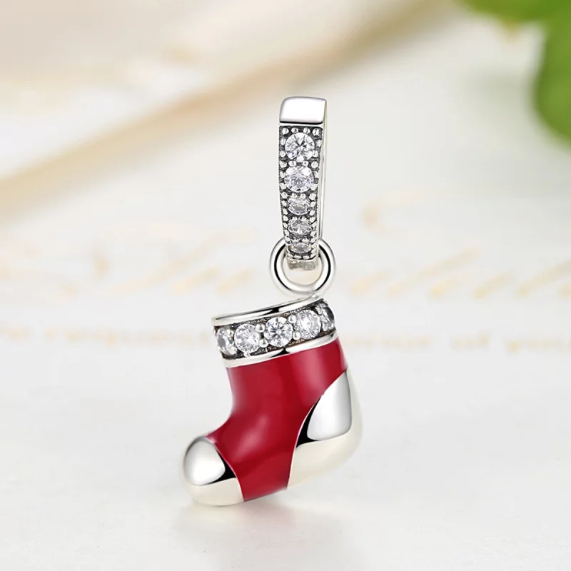 (image pour) Charm Pendant Style PANDORA Chaussettes de Noël - SCC074 - Afficher 4