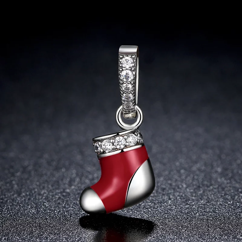 (image pour) Charm Pendant Style PANDORA Chaussettes de Noël - SCC074 - Afficher 5