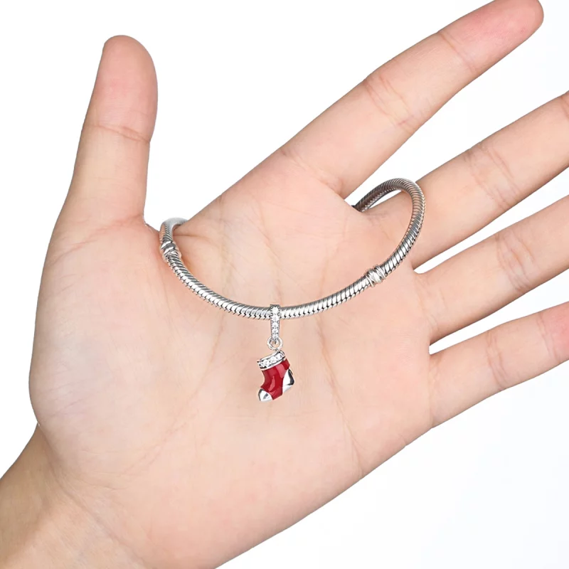 (image pour) Charm Pendant Style PANDORA Chaussettes de Noël - SCC074 - Afficher 6