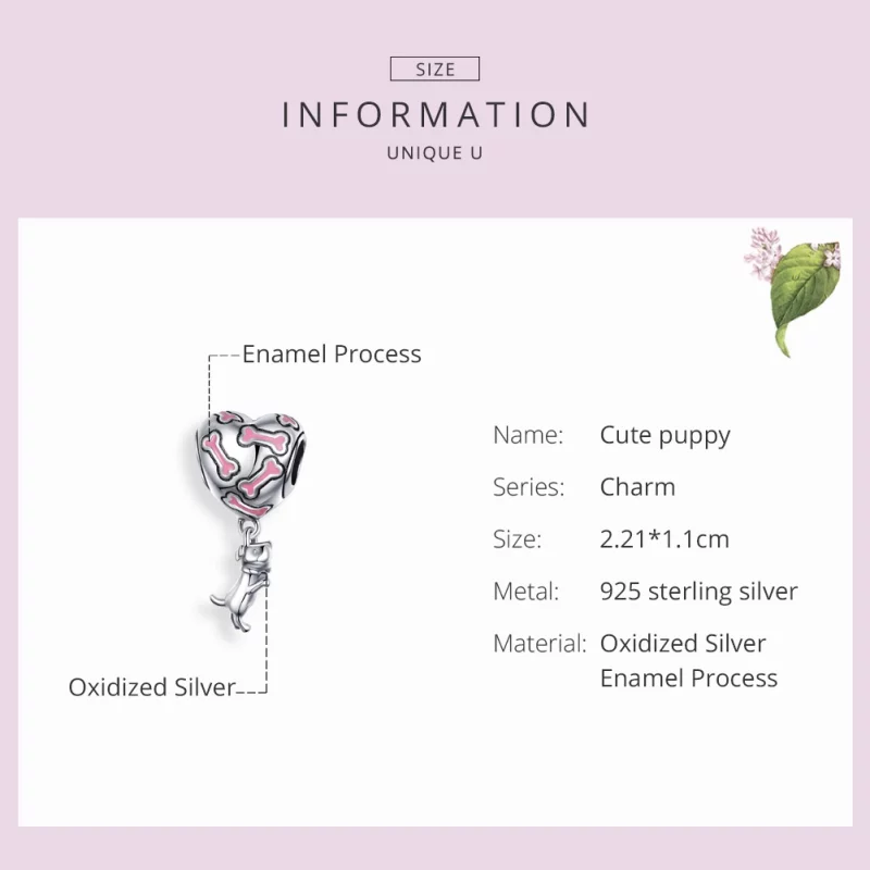 (image pour) Charm Pendant Style PANDORA Chiot mignon - SCC1199 - Afficher 3