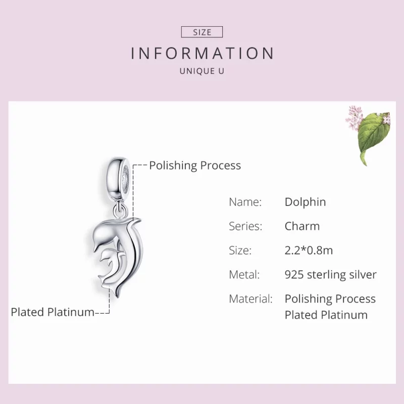 (image pour) Charm Pendant Style PANDORA Dauphin - SCC1206 - Afficher 3
