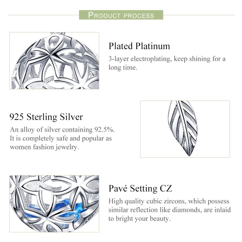 (image pour) Charm Pendant Style PANDORA Fleur stabilisée - SCC1123 - Afficher 6