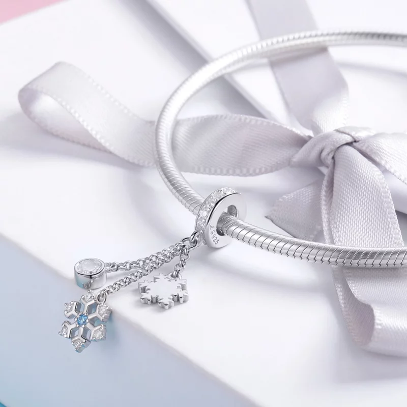 (image pour) Charm Pendant Style PANDORA Flocon de neige - SCC1020 - Afficher 4