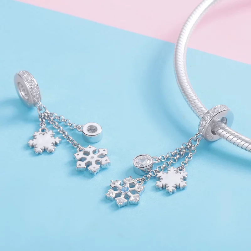 (image pour) Charm Pendant Style PANDORA Flocon de neige - SCC1020 - Afficher 5