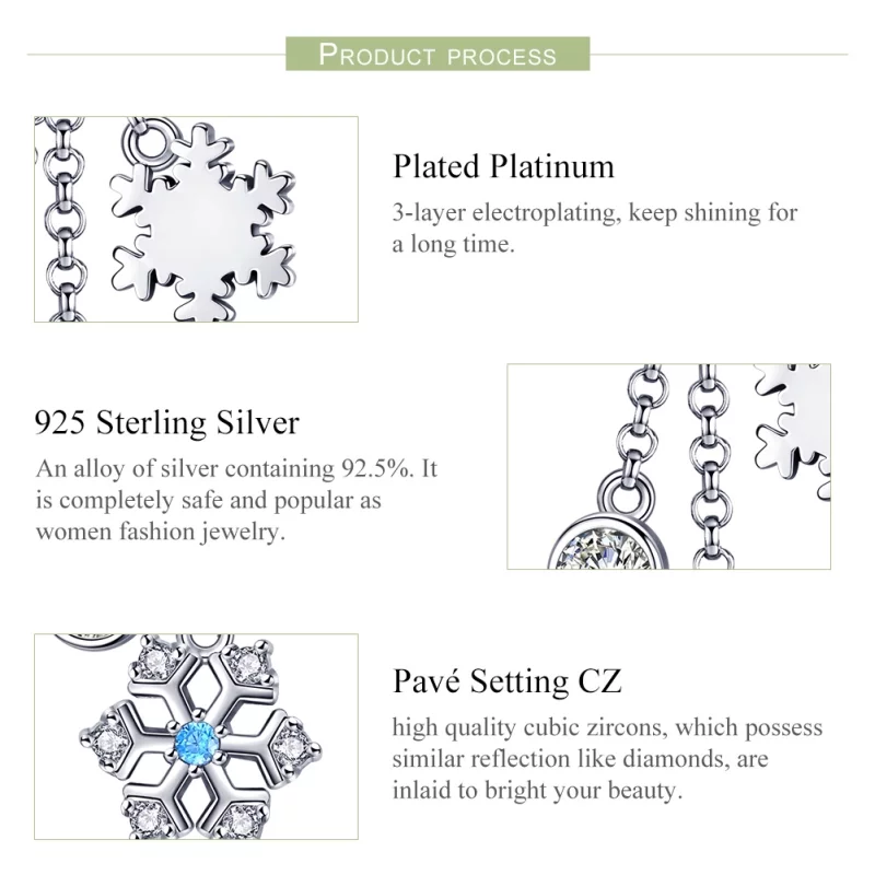 (image pour) Charm Pendant Style PANDORA Flocon de neige - SCC1020 - Afficher 7