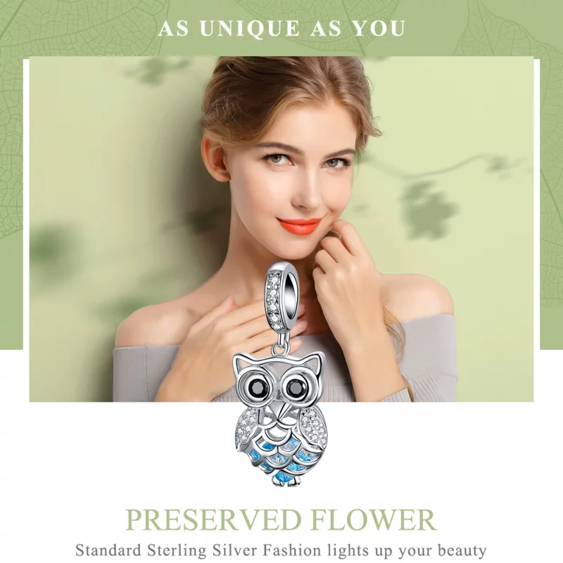 (image pour) Charm Pendant Style PANDORA Hibou perpétuel - SCC1124 - Afficher 3