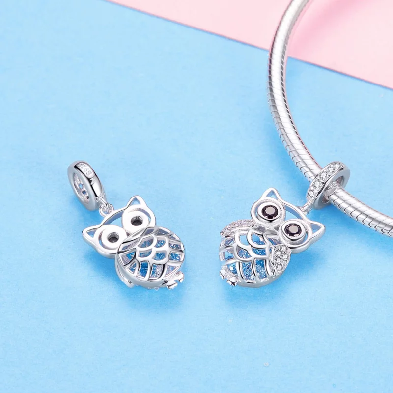 (image pour) Charm Pendant Style PANDORA Hibou perpétuel - SCC1124 - Afficher 8