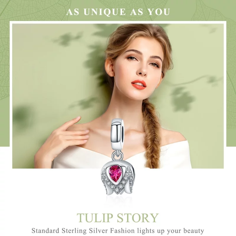 (image pour) Charm Pendant Style PANDORA Histoire de tulipe - SCC1027 - Afficher 2
