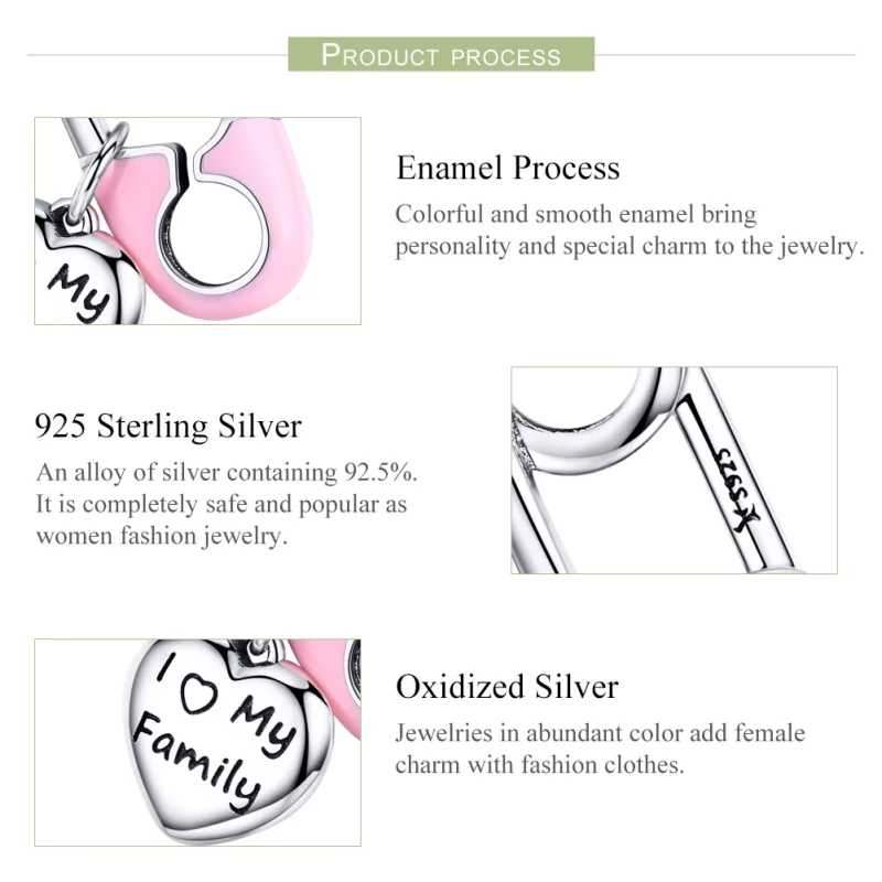 (image pour) Charm Pendant Style PANDORA J'adore ma famille - SCC1145 - Afficher 4