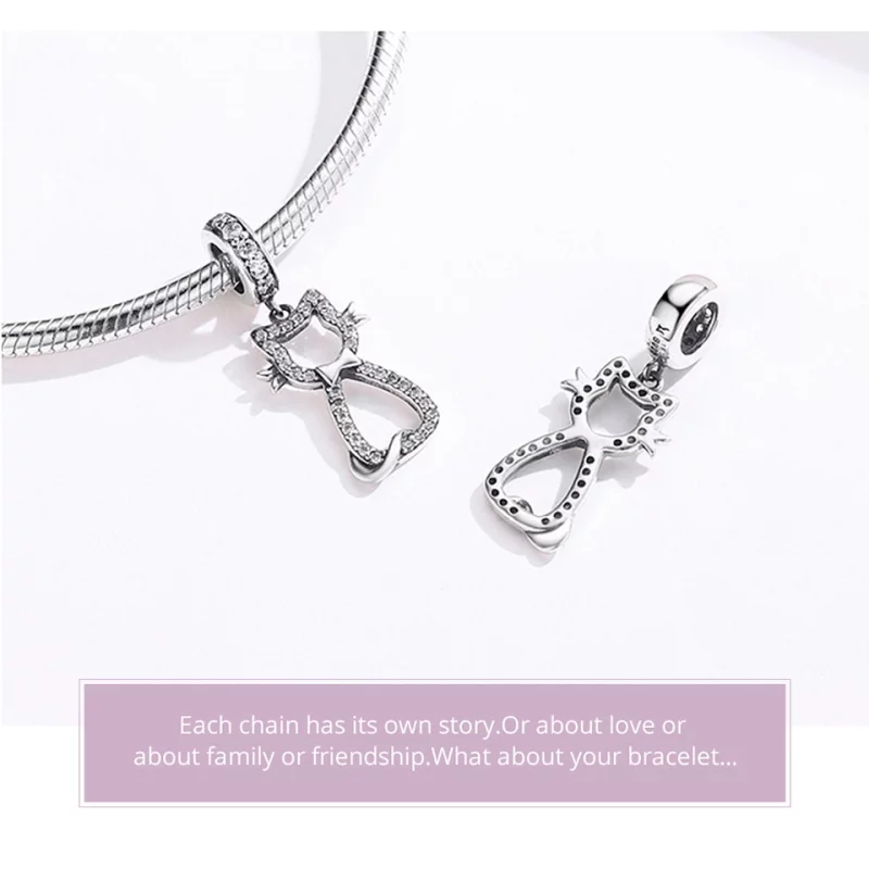 (image pour) Charm Pendant Style PANDORA Joli chat - SCC1162 - Afficher 6