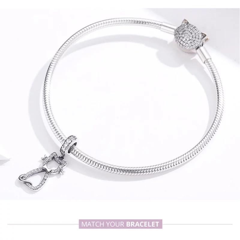 (image pour) Charm Pendant Style PANDORA Joli chat - SCC1162 - Afficher 9