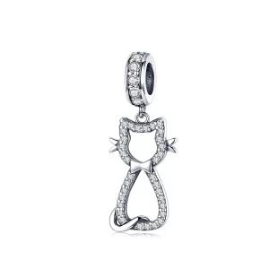(image pour) Charm Pendant Style PANDORA Joli chat - SCC1162