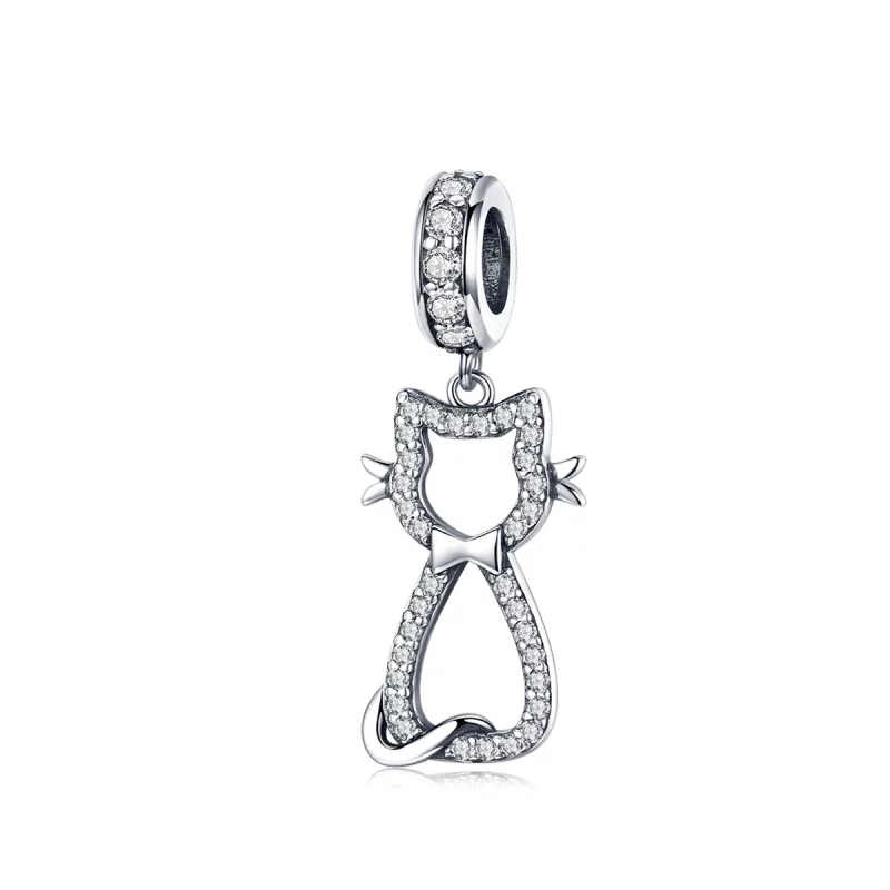(image pour) Charm Pendant Style PANDORA Joli chat - SCC1162