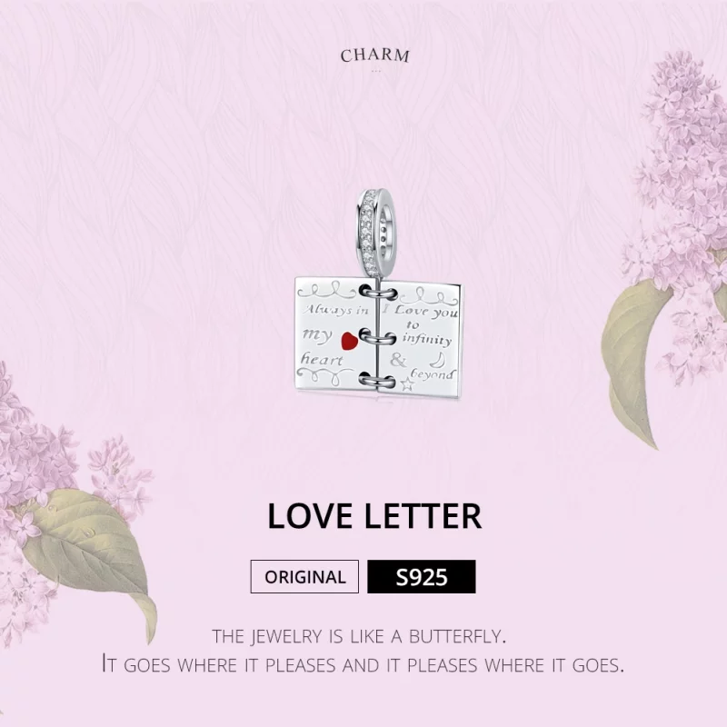 (image pour) Charm Pendant Style PANDORA Lettre d'amour - SCC1262 - Afficher 3