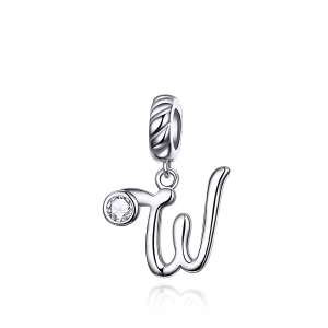 (image pour) Charm Pendant Style PANDORA Lettre W - SCC1183-W