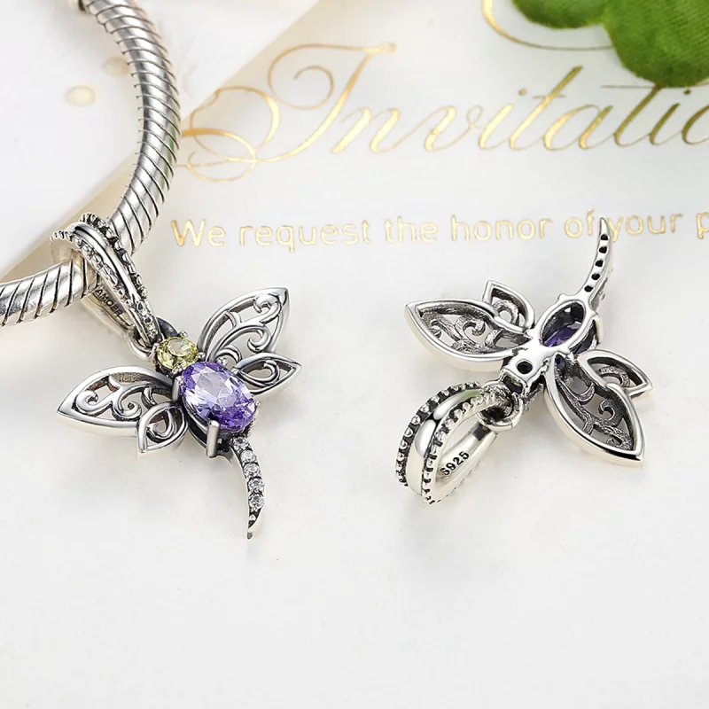 (image pour) Charm Pendant Style PANDORA Libellule - SCC048 - Afficher 3