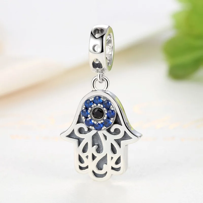 (image pour) Charm Pendant Style PANDORA Main Hamsa - SCC085 - Afficher 4