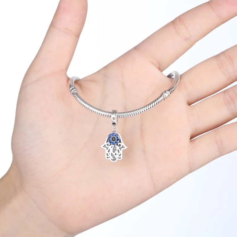 (image pour) Charm Pendant Style PANDORA Main Hamsa - SCC085 - Afficher 6