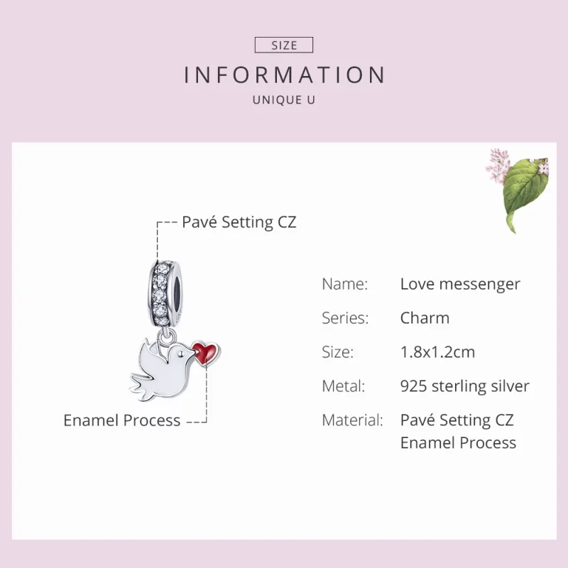 (image pour) Charm Pendant Style PANDORA Message d'amour - SCC1227 - Afficher 2