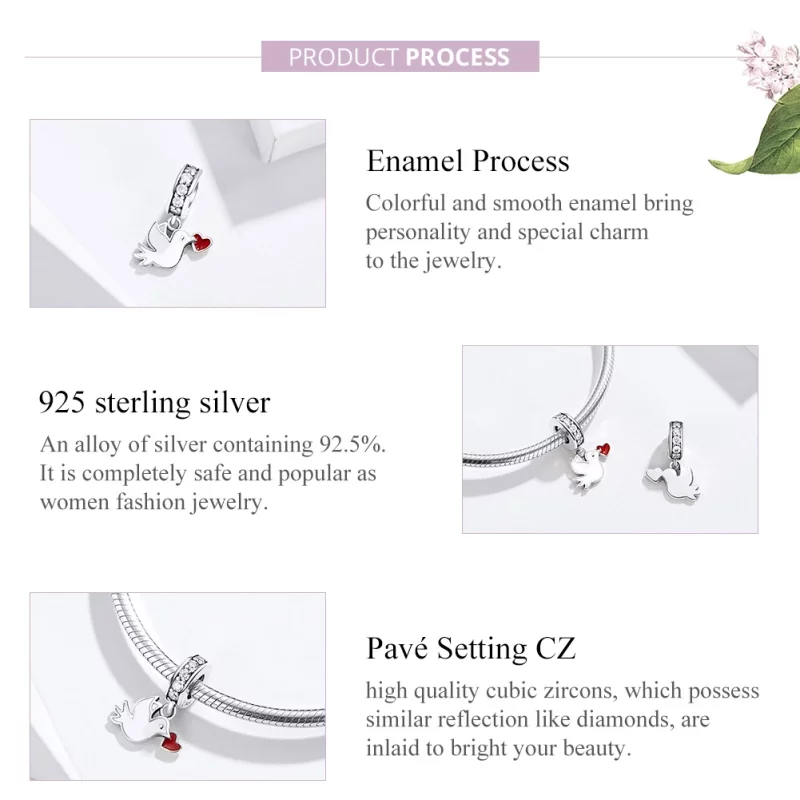 (image pour) Charm Pendant Style PANDORA Message d'amour - SCC1227 - Afficher 3
