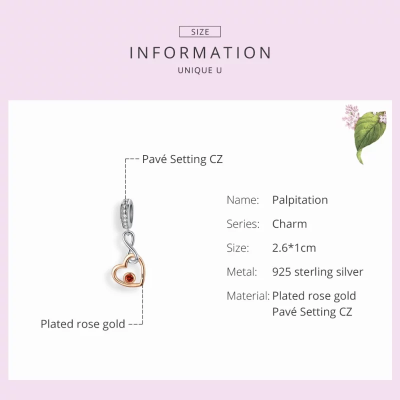(image pour) Charm Pendant Style PANDORA Palpitation - SCC1239 - Afficher 3