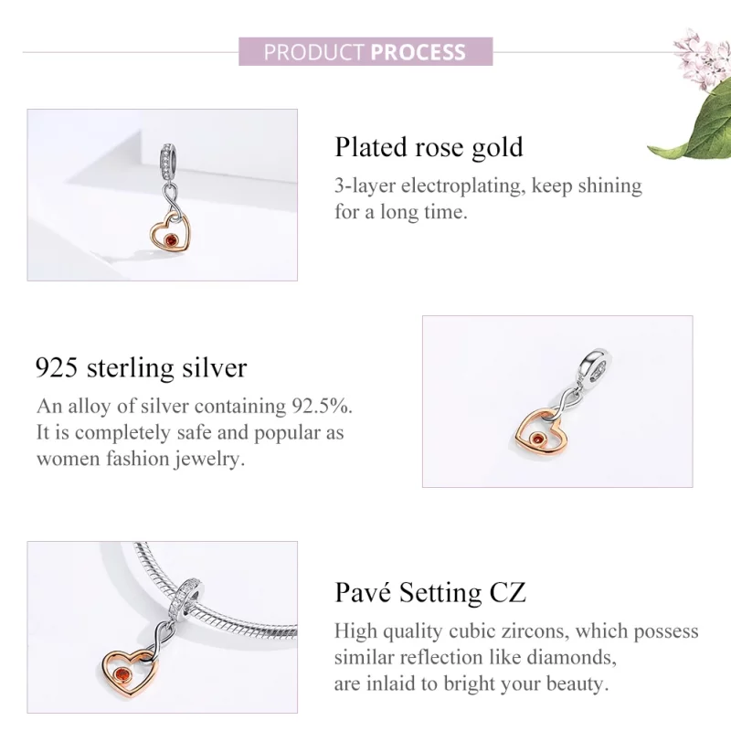 (image pour) Charm Pendant Style PANDORA Palpitation - SCC1239 - Afficher 4