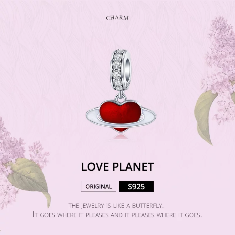 (image pour) Charm Pendant Style PANDORA Planète d'amour - SCC1165 - Afficher 2
