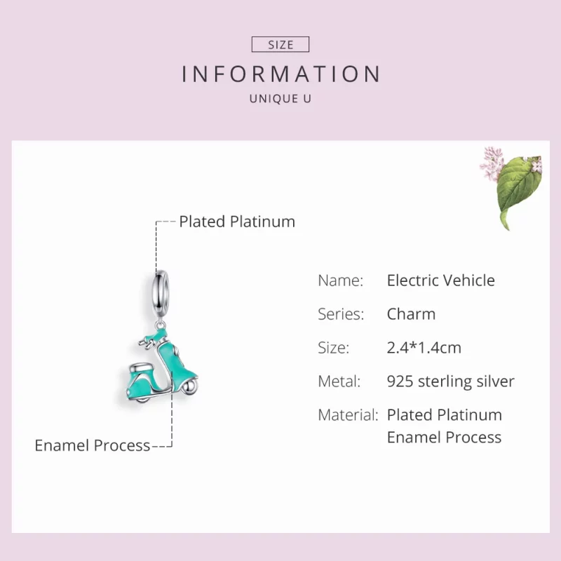 (image pour) Charm Pendant Style PANDORA Scooter - SCC1201 - Afficher 3