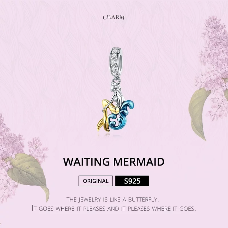 (image pour) Charm Pendant Style PANDORA Sirène en attente - SCC1166 - Afficher 3