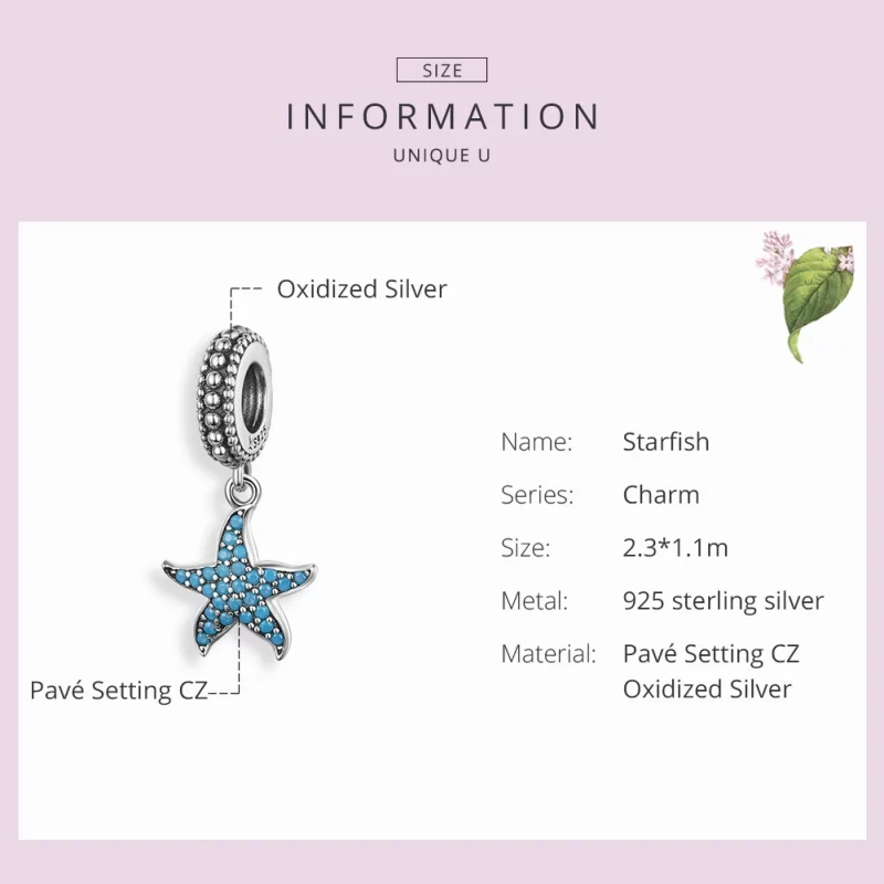 (image pour) Charm Pendant Style PANDORA Étoile de mer - SCC1210 - Afficher 3