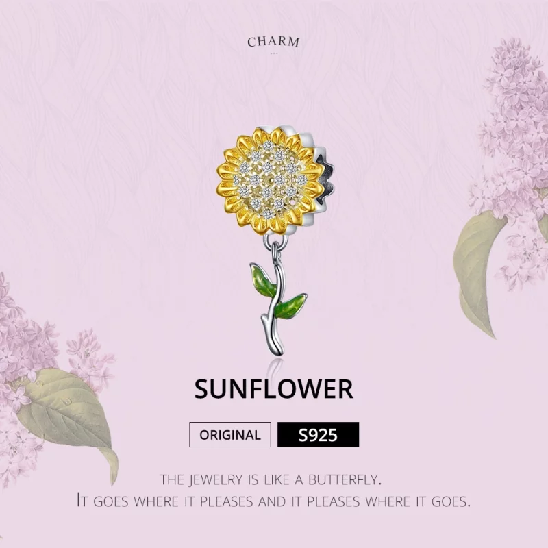 (image pour) Charm Pendant Style PANDORA Tournesol - SCC1211 - Afficher 2