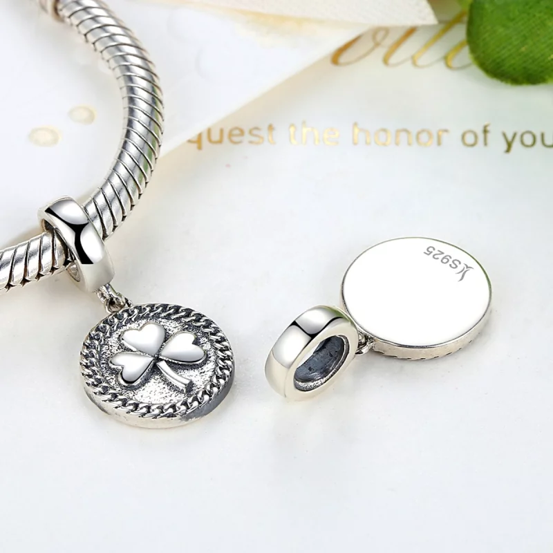 (image pour) Charm Pendant Style PANDORA Trèfle - SCC039 - Afficher 2